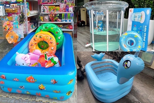 Bể bơi phao trẻ em hút khách ngày hè - Báo Cao Bằng điện tử