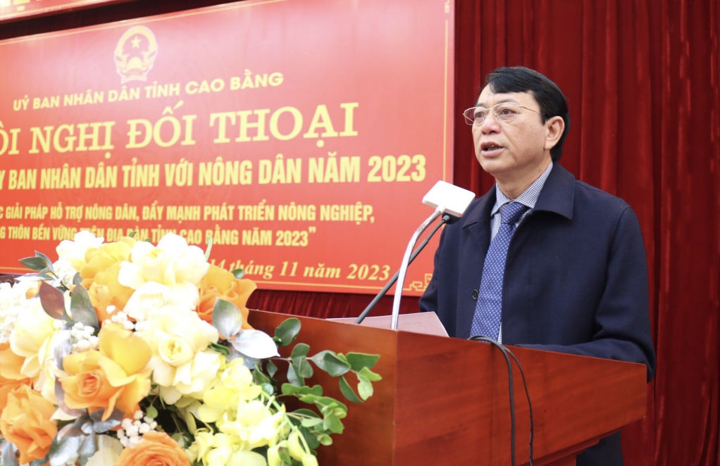 Chủ tịch UBND tỉnh Hoàng Xuân Ánh phát biểu tại hội nghị