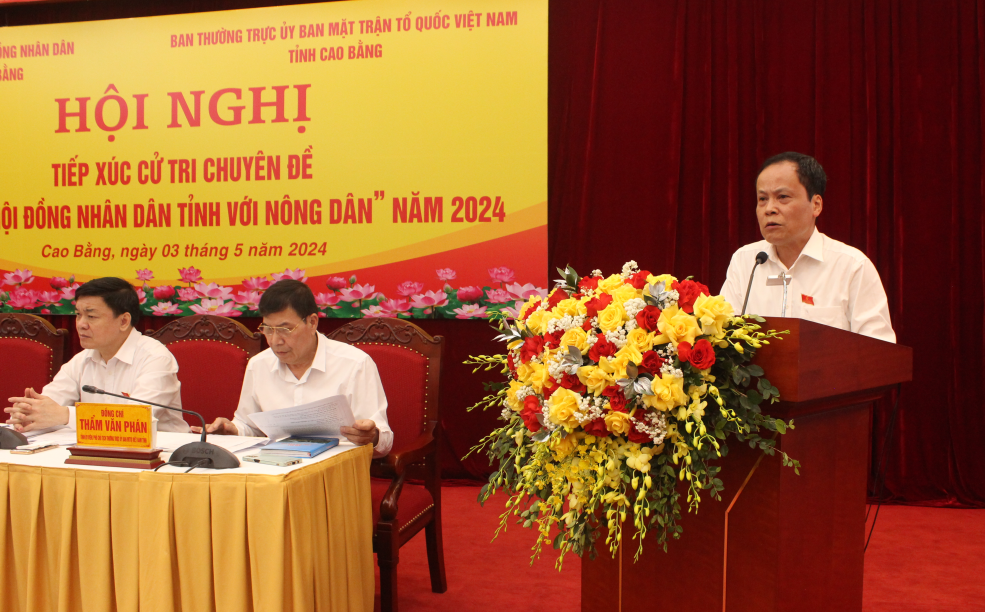 Phó Chủ tịch HĐND tỉnh Nông Thanh Tùng phát biểu kết luận tại hội nghị.