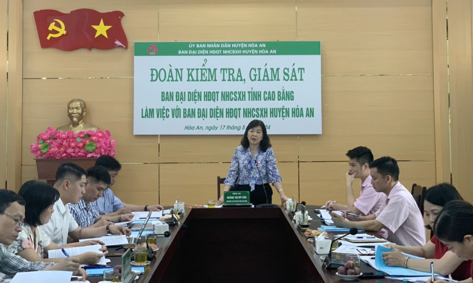  Ban đại diện Hội đồng quản trị Ngân hàng Chính sách Xã hội tỉnh kiểm tra, giám sát hoạt động tại Hòa An