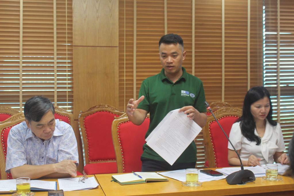 Giám đốc Ban Quản lý CVĐC toàn cầu Non nước Cao Bằng phát biểu thảo luận 