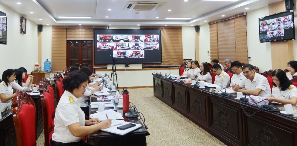 Cục thuế tỉnh giao ban trực tuyến với các đơn vị trực thuộc về công tác quản lý thuế.