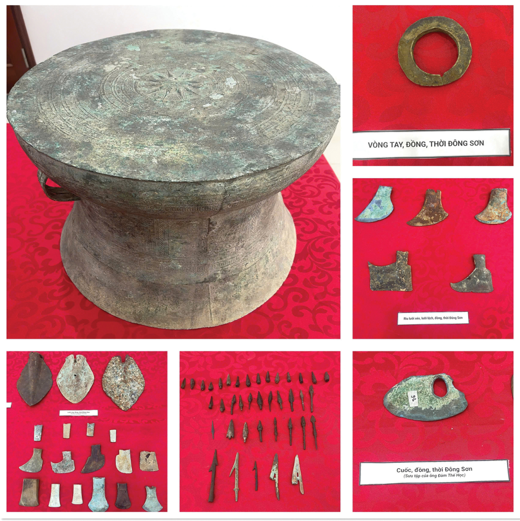 Các di vật thời kỳ văn hóa Đông Sơn được phát hiện tại Cao Bằng trưng bày tại tọa đàm.