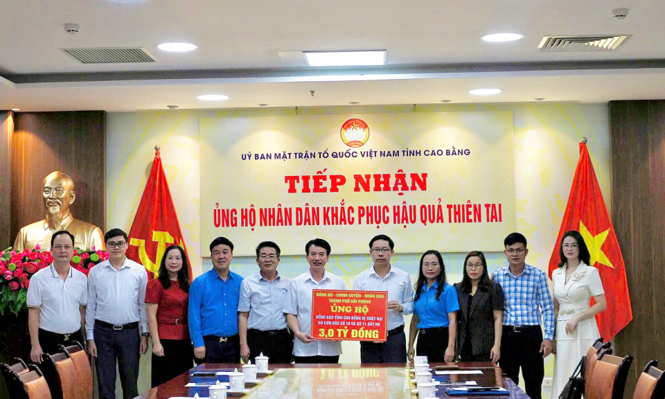 Thành phố Hải Phòng hỗ trợ Cao Bằng hơn 3 tỷ đồng khắc phục thiên tai - Báo Cao Bằng điện tử